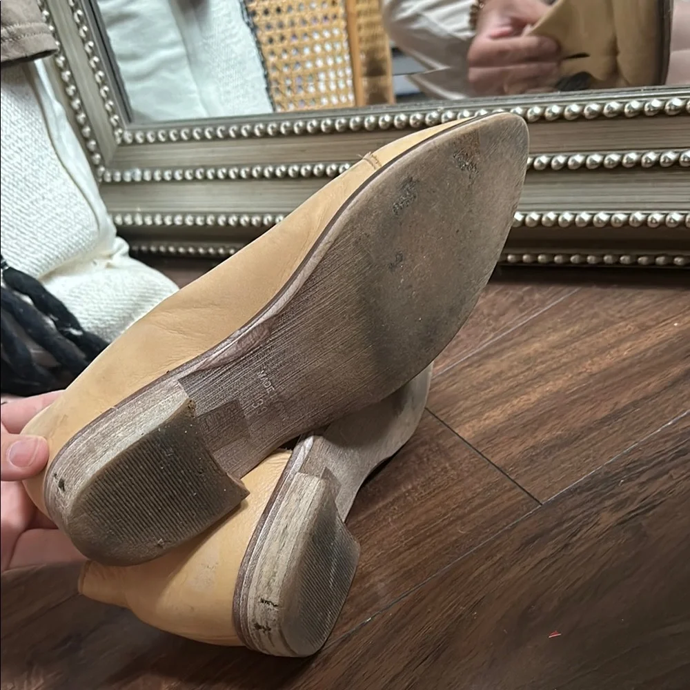 Free People Tan Leather Flats Versatile Slip-On Loafers - Picture 9 of 9